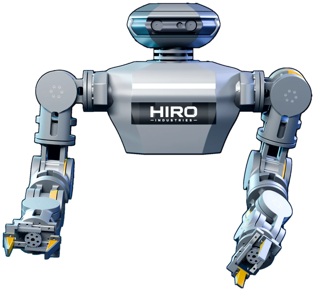 Origin head-on, arms extended symmetrically to either side
